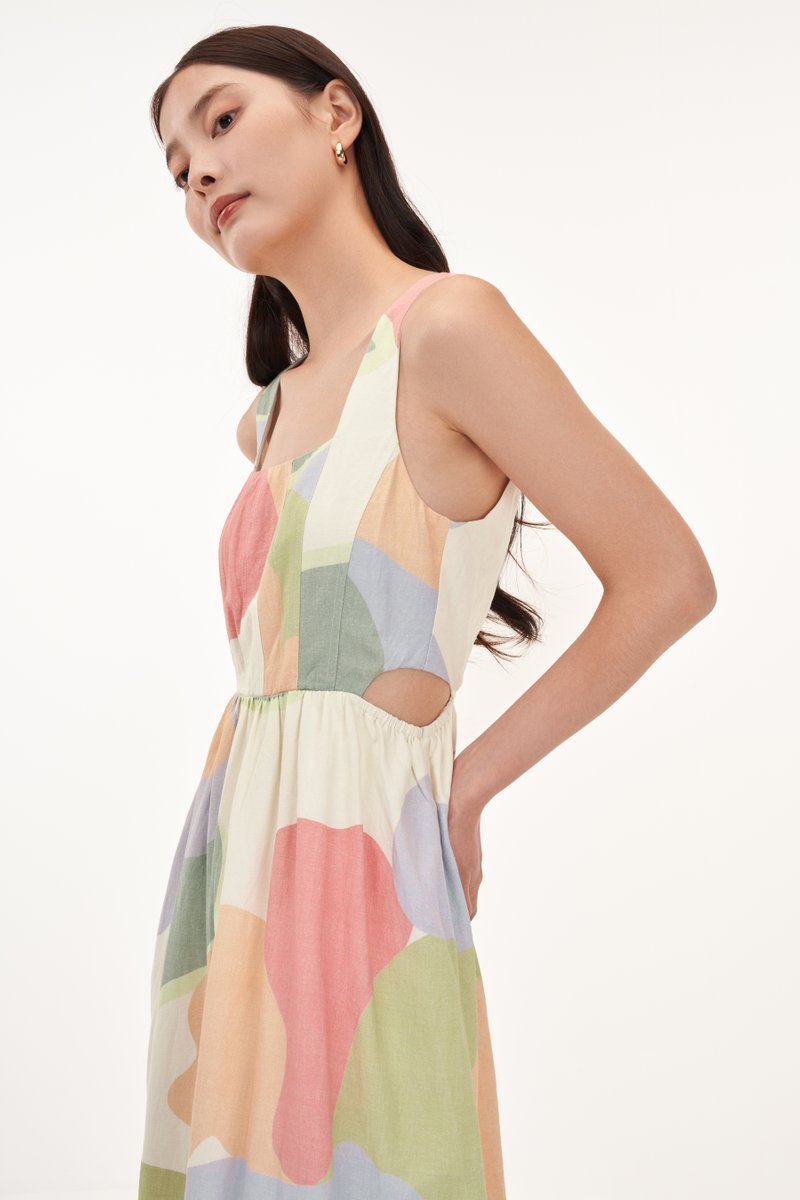 Claire Cut-Out Midi Dress in Harmony Bliss