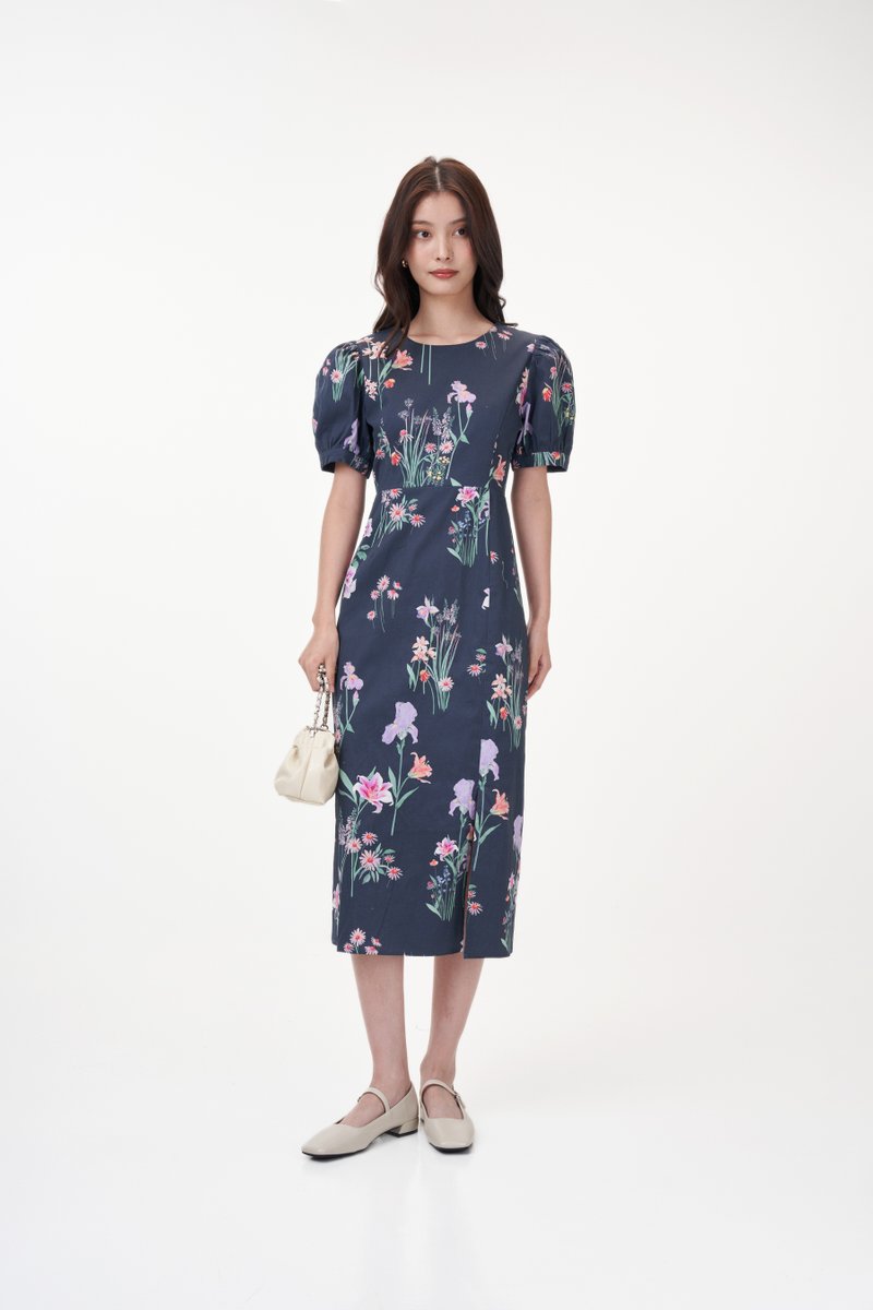 Linden Sleeve Sheath Dress in Blossoms Reverie