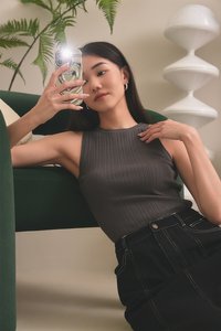 Anson Knit Top in Charcoal