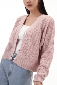 Ginette Knit Cardigan in Pink