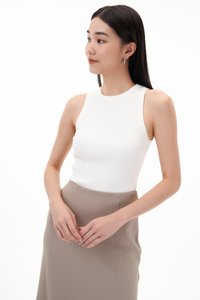 Anson Knit Top in White