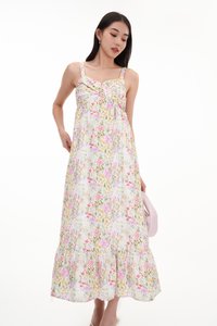 Laurette Ruched Dress in Florals