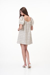 Hathaway Tweed Dress Romper in Monochrome