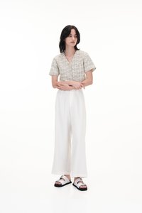 Hathaway Tweed Sleeve Top in Monochrome