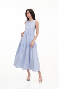 Amelia Cut-Out Dress in Sky Blue