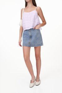 Keily Eyelet Top in Lilac