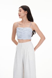 Sage Ruched Top in Sky Blue
