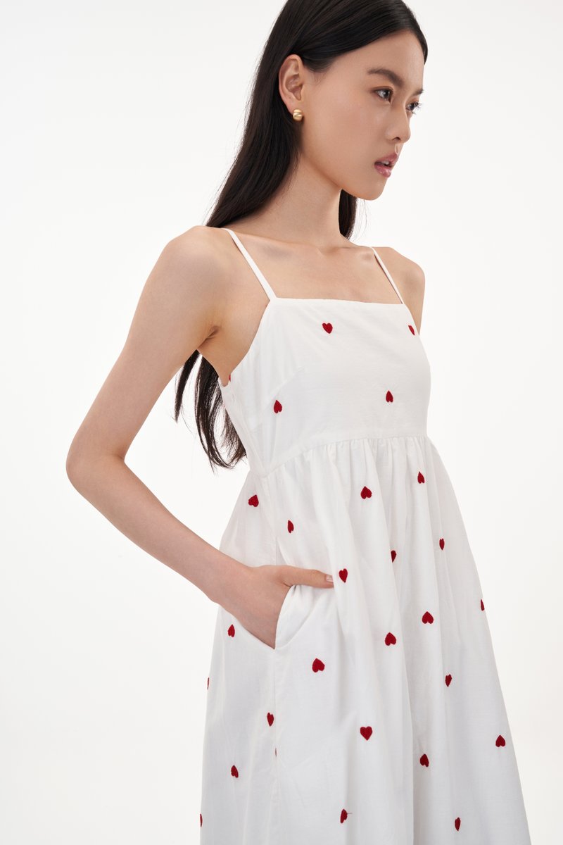 Aella Hearts Embroidery Dress
