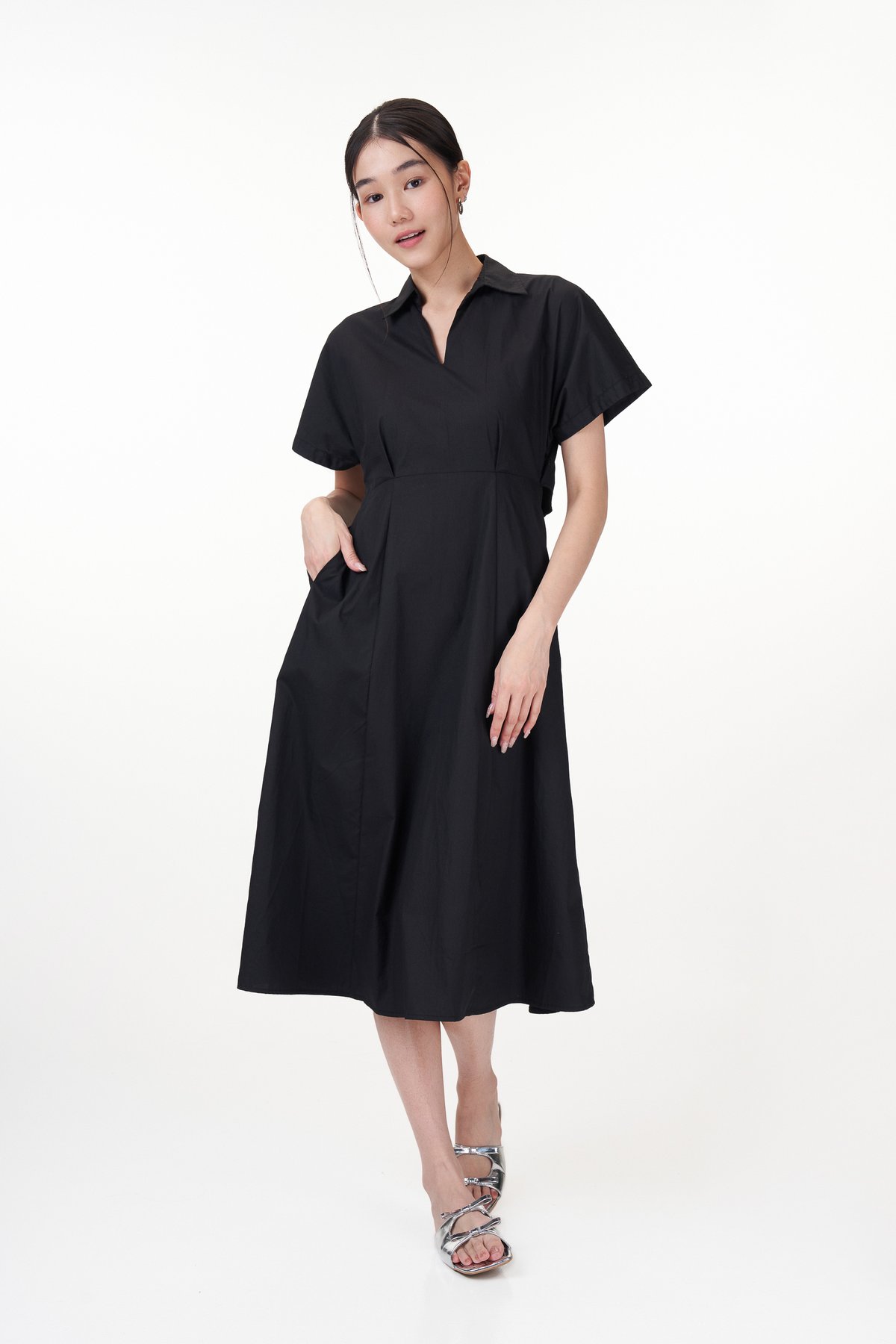 Collared midi dress sales