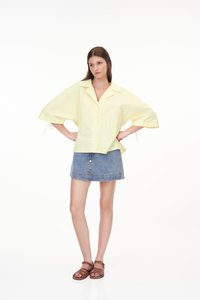 Charlotte Ruched Blouse in Buttermilk