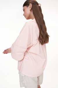 Charlotte Ruched Blouse in Light Pink