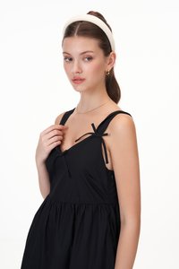 Colette Ribbon Dress in Black