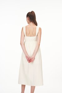 Colette Ribbon Dress in Cream