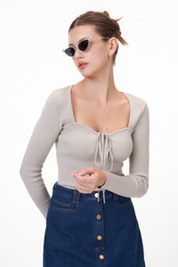 Kiko Knit Top In Stone