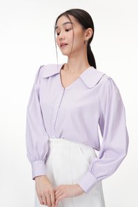 Kirsten Collared Blouse in Lilac