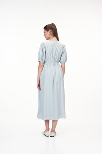Susie Linen Ribbon Dress in Sky