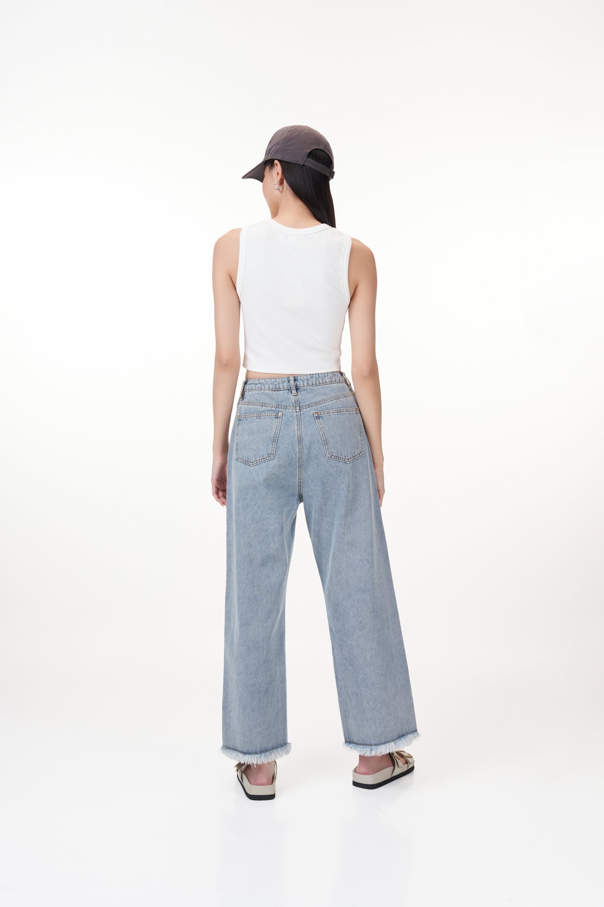 Kendrick Crop Tank Top in White