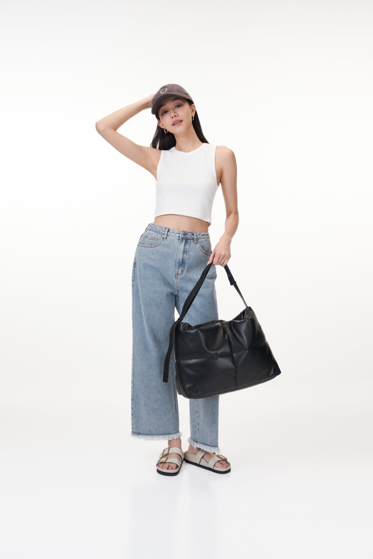 Kendrick Crop Tank Top in White