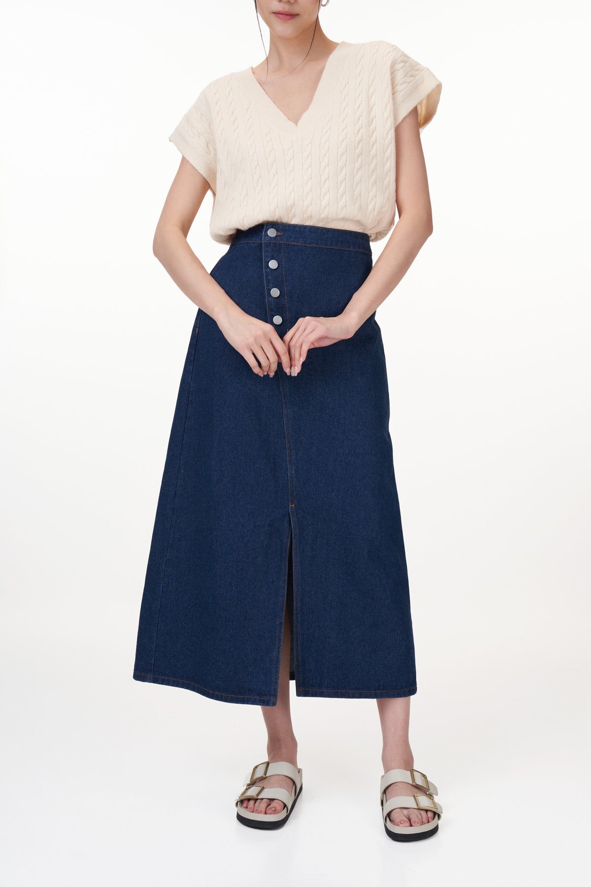 Billy Denim Skirt in Dark Wash