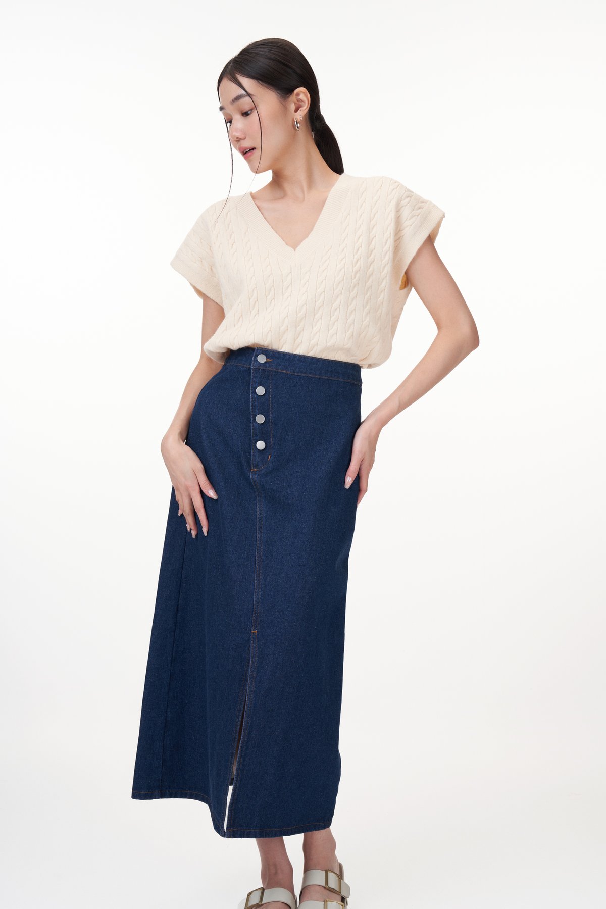 Billy Denim Skirt in Dark Wash