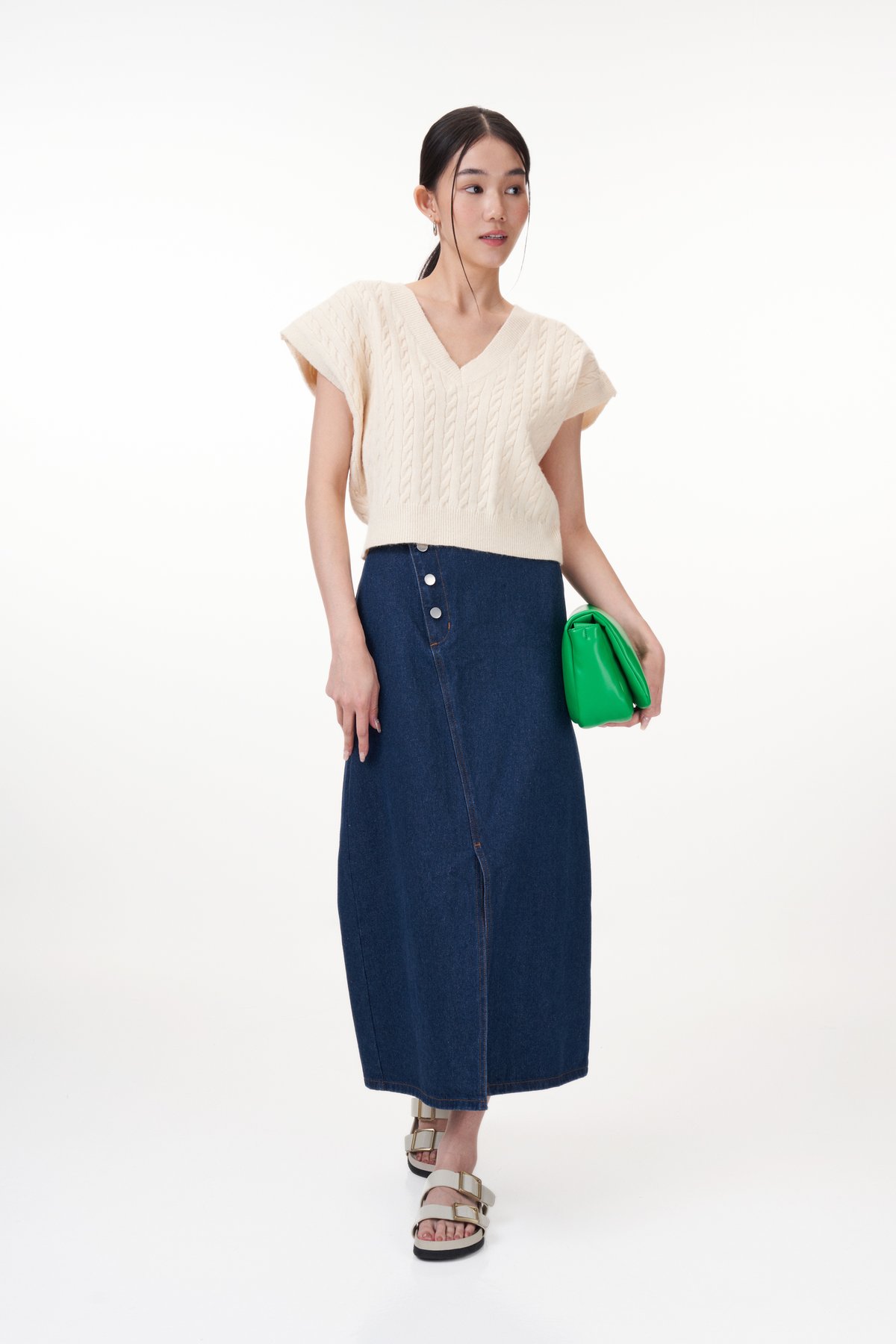 Billy Denim Skirt in Dark Wash