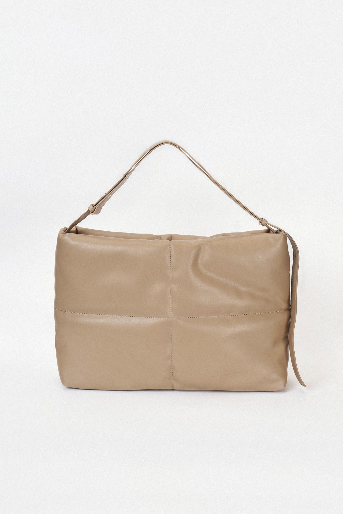 Cloud Vegan Leather Messenger Bag in Khaki