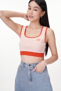 The Lovers Club Contrast Knit Top in Pink