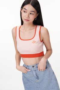 The Lovers Club Contrast Knit Top in Pink