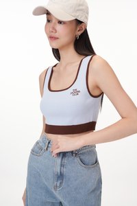 The Lovers Club Contrast Knit Top in Sky