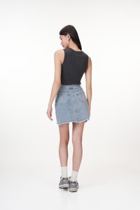 Kendrick Crop Tank Top in Charcoal