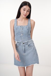 Billy Denim Top in Light Wash