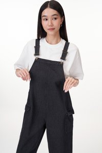 Logan Denim Dungaree in Black