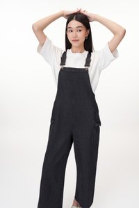 Logan Denim Dungaree in Black