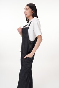 Logan Denim Dungaree in Black