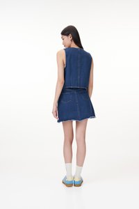 Tanner Denim Vest Top in Dark Wash