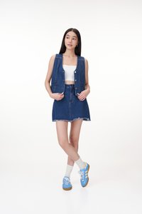 Tanner Denim Vest Top in Dark Wash