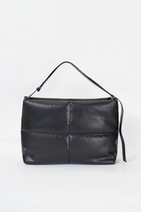 Cloud Vegan Leather Messenger Bag in Black