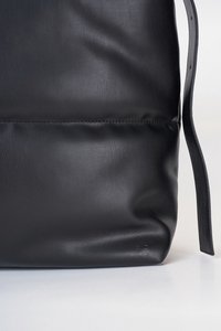 Cloud Vegan Leather Messenger Bag in Black