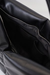 Cloud Vegan Leather Messenger Bag in Black