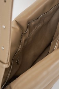 Cloud Vegan Leather Messenger Bag in Khaki