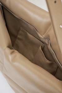Cloud Vegan Leather Messenger Bag in Khaki