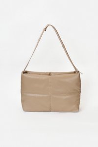 Cloud Vegan Leather Messenger Bag in Khaki