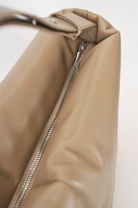 Cloud Vegan Leather Messenger Bag in Khaki