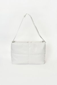 Cloud Vegan Leather Messenger Bag in Stone