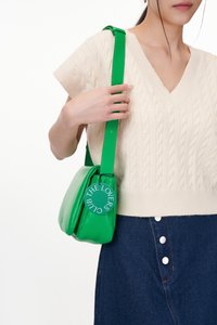 Cloud Vegan Leather Shoulder Bag in Kelly Green