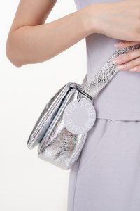 The Lovers Club Cloud Vegan Leather Shoulder Bag & Scent Tag in Silver