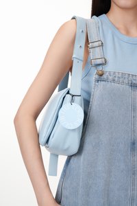 The Lovers Club Cloud Vegan Leather Shoulder Bag & Scent Tag in Sky