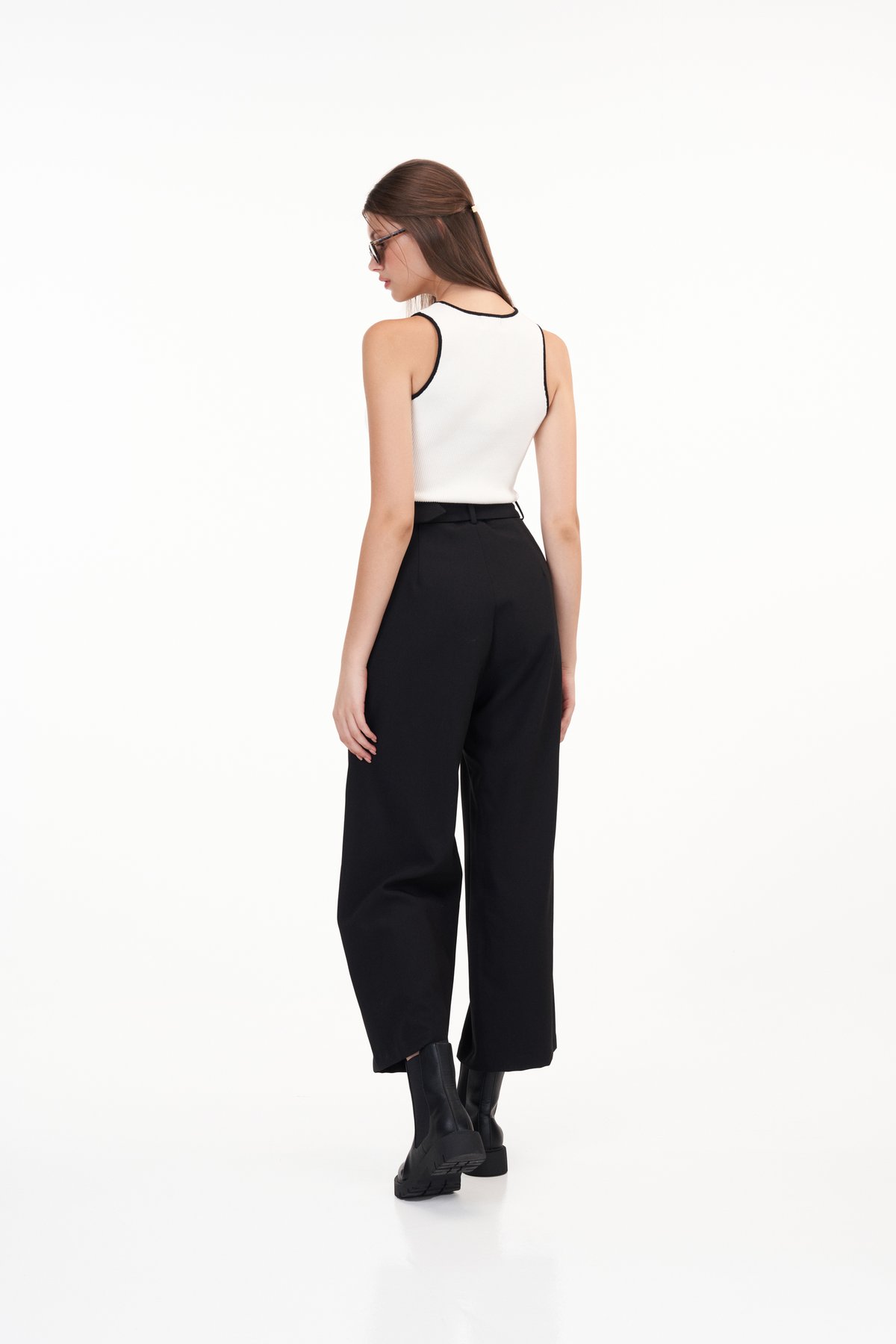 Rasha Belted Pants in Black