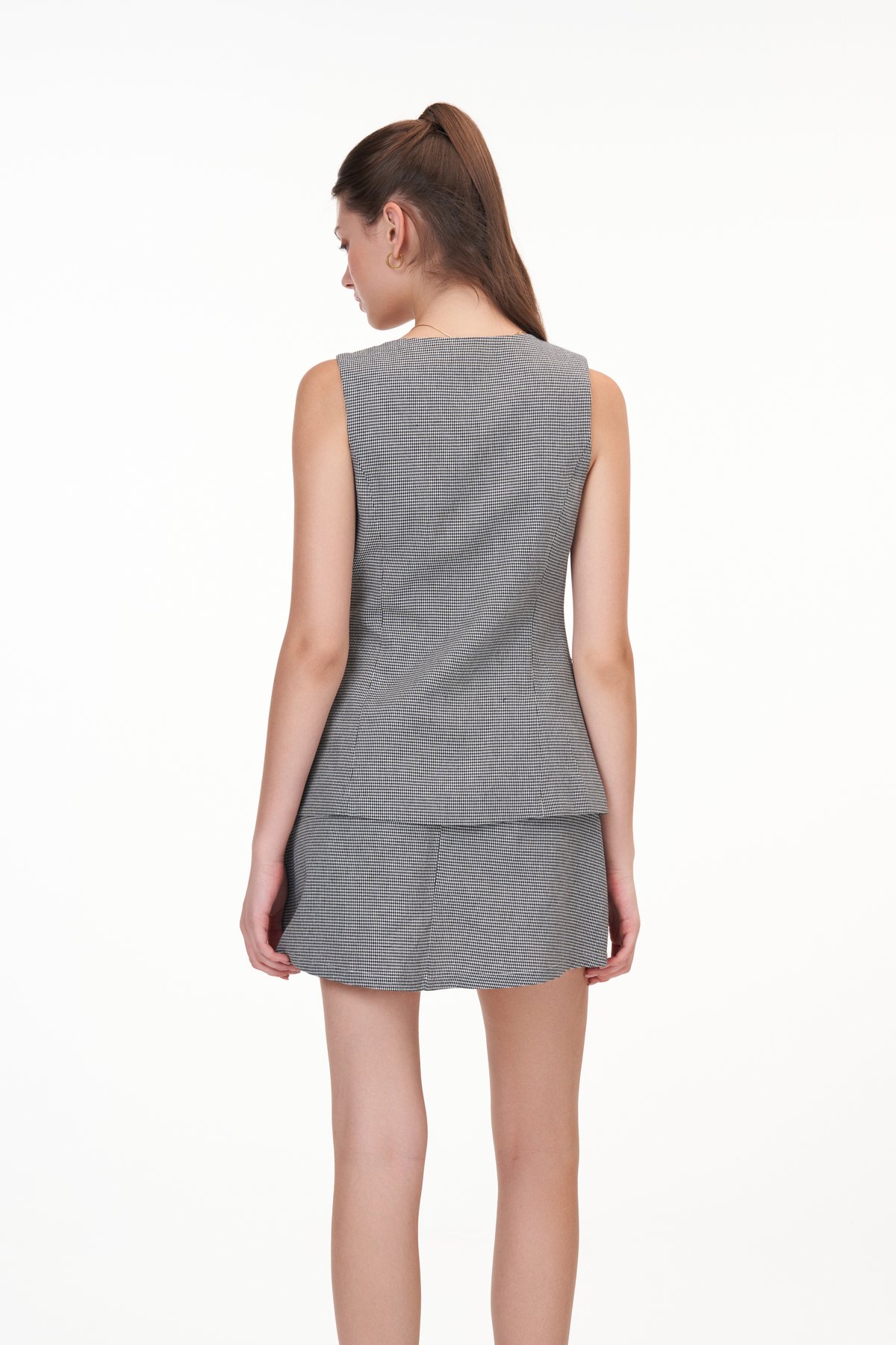 Polly Houndstooth Skorts in Black
