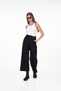 Rasha Belted Pants in Black